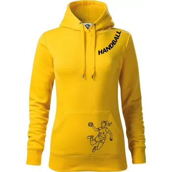 Dámská mikina Handball nápis šikmo 1 - Mikina dámská Cape s kapucí - XL ( Žlutá )