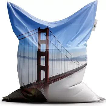 Sedací pytel Sablio Sedací vak Classic Golden Gate v mlze - 200x140 cm