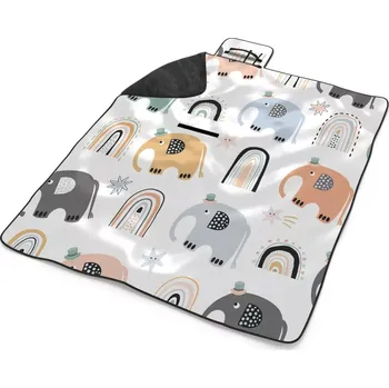 deka Sablio Plážová deka Animovaní sloni: 200x140 cm