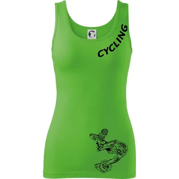 Dámské tričko Cycling nápis šikmo - Dámské tílko - XL ( Apple Green )