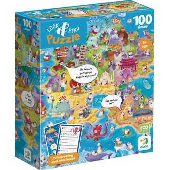 Puzzle DODO Puzzle s hledáním obrázků Svět tučňáků 100 dílků