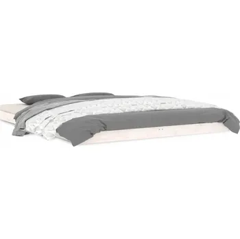 Postel Rám postele z masivního borovicového dřeva, bílý, 203,5 x 154 x 9 cm