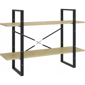 Knihovna Industriální regál na knihy, 2 police, Dub Sonoma, 100x30x70 cm