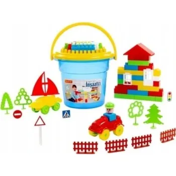 ostatní stavebnice STAVEBNICE VELKÁ SADA 67 DÍLKŮ DOMEČEK KBELÍK VOZIDLO