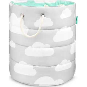 úložný prostor na hračky KOŠ NA HRAČKY OBLÁČKY MINT & ŠEDÝ