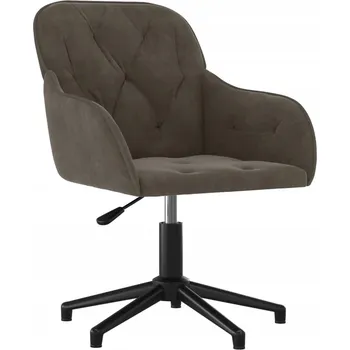 Otočná Kancelářská Židle ze Sametu, Tmavě Šedá, 56x61,5x(72-80)cm