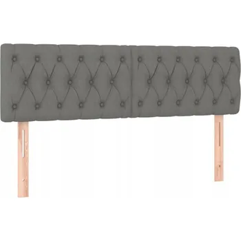 Čelo postele nastavitelné, tmavě šedá látka, 144x7x78/88 cm, 2 ks