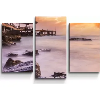 Obraz Sablio Obraz - 3-dílný Mlha nad mořem - 75x50 cm