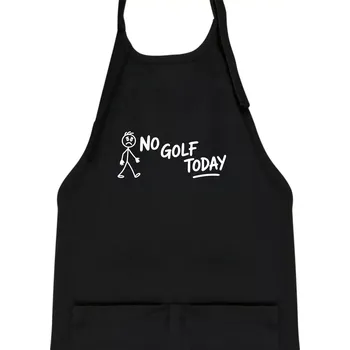 Kuchyňská zástěra No Golf Today - Dětská zástěra na vaření - Univerzální velikost ( Černá )