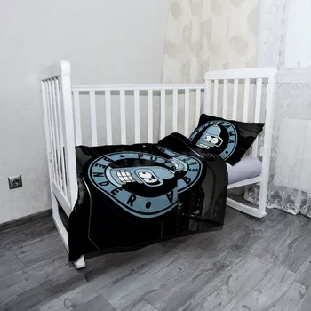 Povlečení Sablio Mikroplyšové dětské povlečení do postýlky Futurama Bender Technology - 120x90 / 40x60