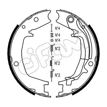Brzdová čelist Sada brzdových čelistí, parkovací brzda CIFAM (153-179K)