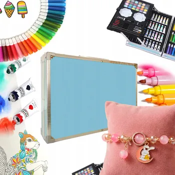 Výtvárné potřeby SADA NA MALOVÁNÍ DÁREK PRO DĚTI XXL Umělecká 145 dílů VELKÝ KUFR