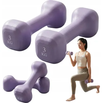 Vinylové činky 2x3kg Sada závaží pro fitness trénink Posilovna