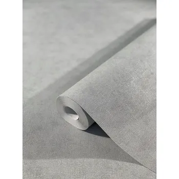 Tapeta ŠEDÁ TAPETA S EFEKTEM LESKLÝCH ODĚREK, VINYLOVÁ NA VLIESOVÉM PODKLADU