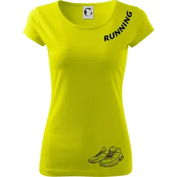 Running nápis šikmo - Dámské triko Pure - L ( Limetková )