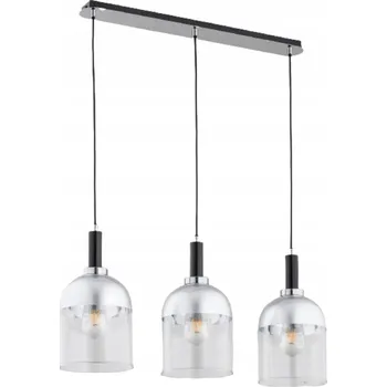 Stylové závěsné svítidlo VENTO 3x E27 výška 90cm | stříbrné