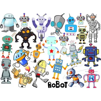 Odstranitelné tetování Smyvatelné tetování pro děti - Roboti - Sada