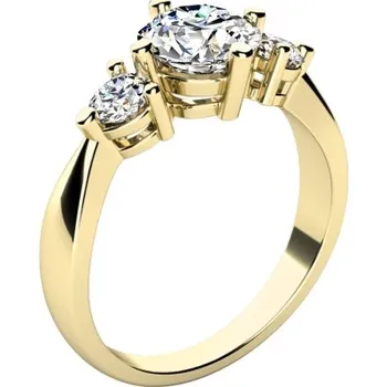 Prsten Couple, Zásnubní prsten Trilumia, žluté zlato se zirkony, vel. 52, prům. 16.6 mm, 585-68-1-4274.0Z00.0.52.001