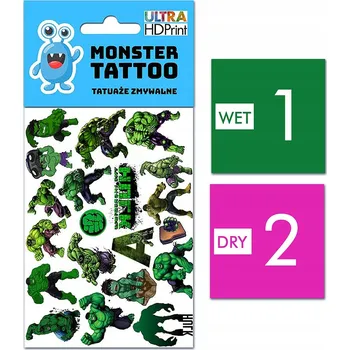 Tetování Smyvatelné tetování pro děti - Hulk