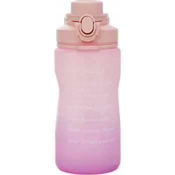 Láhev Láhev LAHEV NA PITÍ OMBRE růžová s provázkem MOTIVAČNÍ ODMĚRKA 1,2 l HOMLA