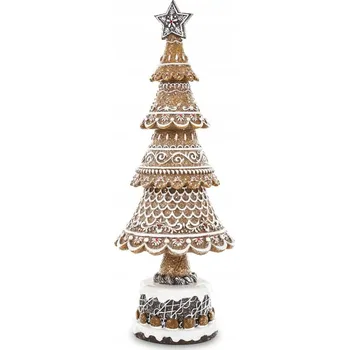 Obraz Keramický vánoční stromeček perníkový, bílá poleva, 32,5 cm