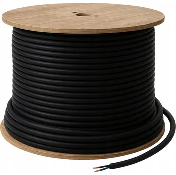 elektrický kabel ČERNÝ GUMOVÝ KABEL 2x0,75 PRO LAMPY - PRODEJ PO METRECH - FLEXIBILNÍ DVOUŽILOVÝ