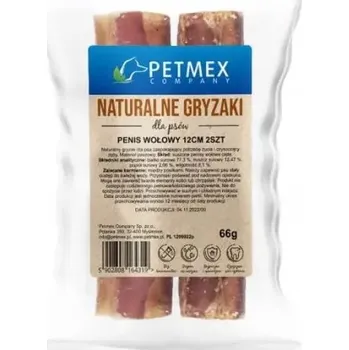 Pamlsek pro psa Petmex Hovězí řez 12cm Přírodní Psí Pamlsek psy 2 ks