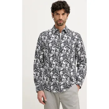 Pánská košile Bavlněná košile Joop! pánská, tmavomodrá barva, regular, s klasickým límcem, 30101545 59X, vel. S