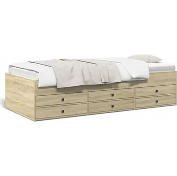 Pohovka Rozkládací pohovka s funkcí spaní a 6 zásuvkami, dub sonoma, 203x93x45,5 cm