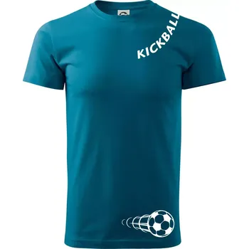Pánské oblečení Kickball nápis šikmo - Klasické pánské triko vyšší gramáže - XS ( Petrolejová )
