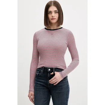 Pánské tričko Tričko s dlouhým rukávem Tommy Jeans DW0DW17387 námořnická modř 59C, vel. S