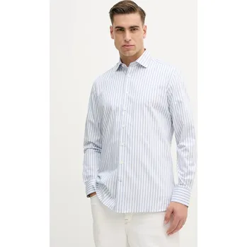 Pánská košile Bavlněná košile Hackett London pánská, modrá barva, regular, s klasickým límcem, HM3010546 95A, vel. XXL