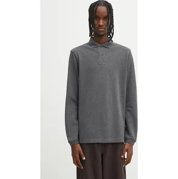 Pánské tričko Bavlněné tričko s dlouhým rukávem Barbour šedá barva, M, 09X