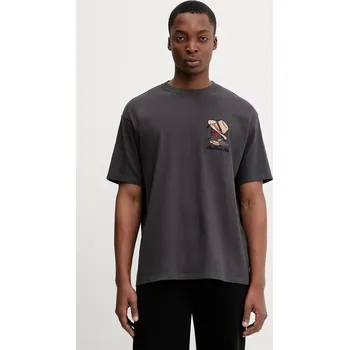 Pánské tričko Bavlněné tričko Levi's pánské, šedá barva, s aplikací, 87373 87373.0360 90X, vel. M