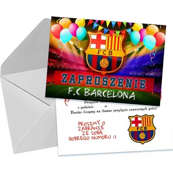 Pozvánka POZVÁNKY PRO DĚTI DĚTSKÉ NAROZENINOVÉ BARCELONA FOTBAL + OBÁLKA