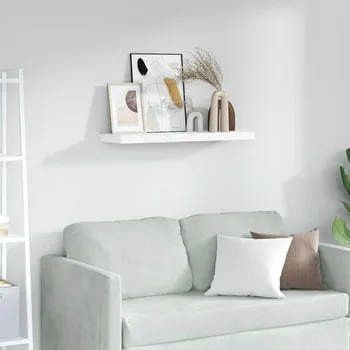 police vidaXL Nástěnná polička Bílý mramor 90 x 23,5 x 4 cm kompozitní dřevo