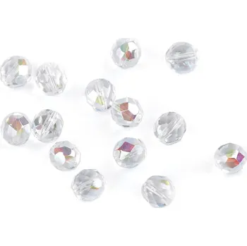 Dětské navlékací korálky Skleněné korálky broušené ohňovky 8 mm, malé, 1 00030/28701 transparent AB