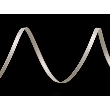 Stuha Atlasová stuha oboulící šíře 3 mm, střední, 241 krémová nejsvět.