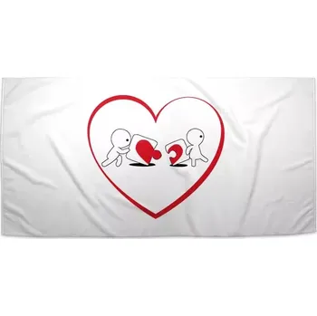 Osuška Sablio Ručník Puzzle love - 50x100 cm