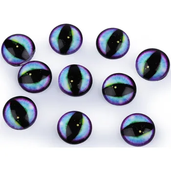 Skleněné oči k nalepení kočka, drak Ø10 a 12 mm, malé, 2 (10 mm) modrá světlá