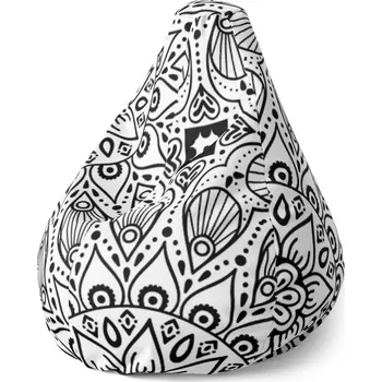 Sedací pytel Sablio Sedací vak Pear Bílé mehendi - 70 x 95 x 15 cm