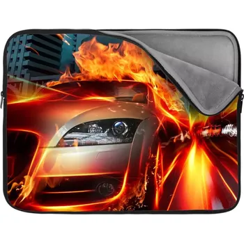 pouzdro na notebook Sablio Obal na notebook Auto v plamenech - 17"