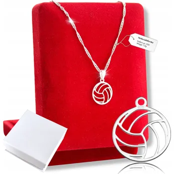 Náhrdelník Stříbrný Řetízek Náhrdelník s Míčem na Volejbal jako Dárek Ryzost 925