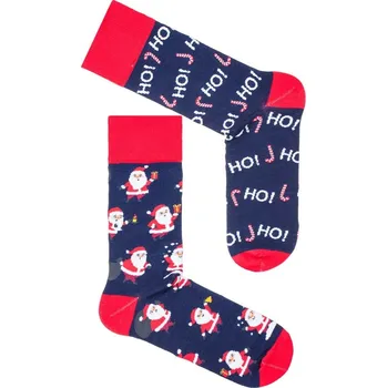 Veselé pánské ponožky s vánočním motivem Milena modrá | červená 3099733