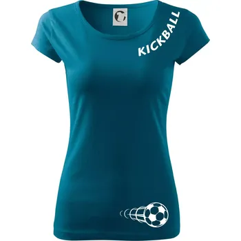 Dámské oblečení Kickball nápis šikmo - Dámské triko Pure - 3XL ( Petrolejová )