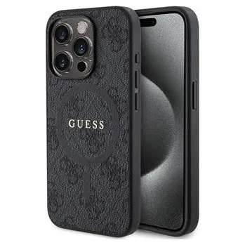 Pouzdro na mobilní telefon Guess PU Leather 4G Colored Ring MagSafe Zadní Kryt pro iPhone 15 Pro Black