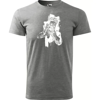 Sablio Tričko s potiskem Fotograf - šedé 5XL