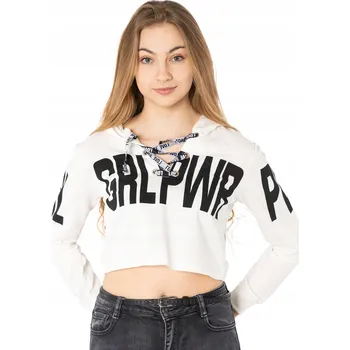 Krátký dívčí/dámský top/tričko Crop Top Mikina 842-8 r M