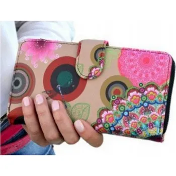Peněženka Dámská peněženka s květinovým vzorem, dvojitá kapsa na mince