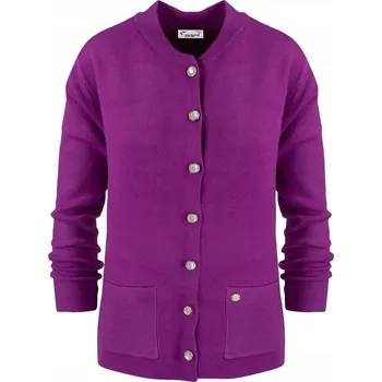 Dámský svetr Agrafka dámský svetr fialový klasický k bokům velikost L/XL